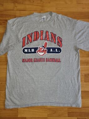 Vintage Cleveland Indians Jim Thome MLB 1999 Gray Graphic Tee, Basicss Gold XL